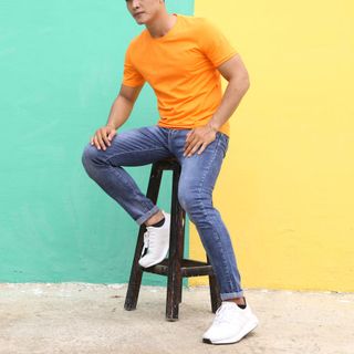 Áo thun cam cá sấu hột CELEB 9B10