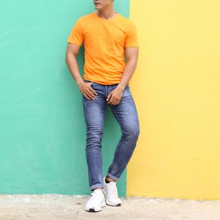 Áo thun cam cá sấu hột CELEB 9B10