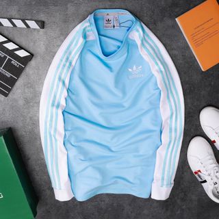 Áo thun thể thao dài tay 3 sọc ADIgtDAS- thun da cá chính phẩm- xưởng may quần áo thể thao Big sport