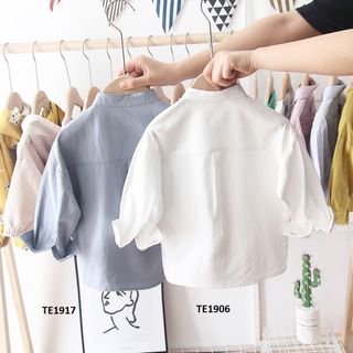Áo sơ mi cổ tàu bé trai