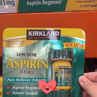 Aspirin 81mg Kirkland USA Mẫu mới giảm đau và nguy cơ nhồi máu cơ tim