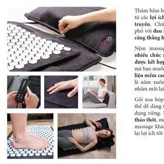 Đệm massage toàn thân có gối xoa bóp hồng ngoại Lanaform delight