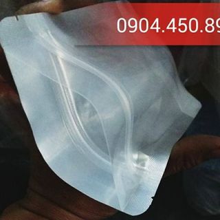 Túi zip đáy đứng ghép 1 mặt bạc