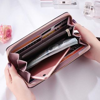 Ví cầm tay nữ da PU ngang cao cấp