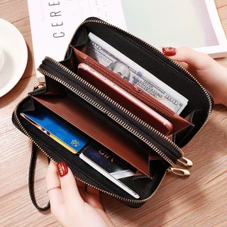 Ví cầm tay nữ da PU ngang cao cấp