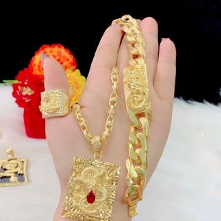 BỘ TRANG SỨC NAM 4 MÓN MẠ 24K giá sỉ