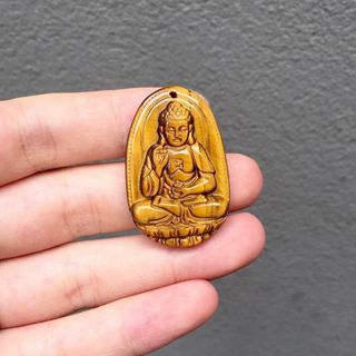 Phật bản mệnh đá mắt hổ size 5 cm nam