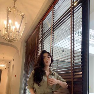 Set váy quần sm xanh rêu màu lính