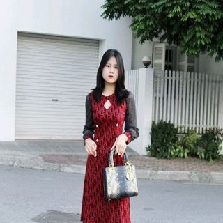 Váy dài tay sang trọng tiểu thư