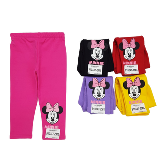 910347-ZM1-1k- Quần bé gái nỉ da cá dài in MINNIE tím size bé 2t-6t ri5 t7b14