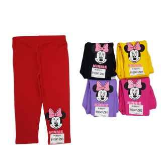 910347-ZM1-1k- Quần bé gái nỉ da cá dài in MINNIE tím size bé 2t-6t ri5 t7b14