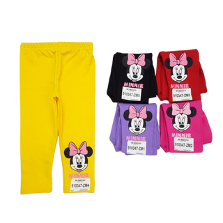 910347-ZM1-1k- Quần bé gái nỉ da cá dài in MINNIE tím size bé 2t-6t ri5 t7b14