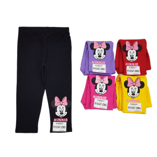 910347-ZM1-1k- Quần bé gái nỉ da cá dài in MINNIE tím size bé 2t-6t ri5 t7b14