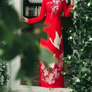 set áo dài kèm quần lụa