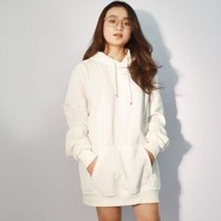 Hoodie Oversize nữ màu Trắng Đen Tan