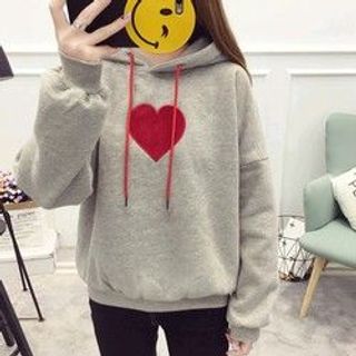 Áo khoác hoodie trái tim trước ngực giá sỉ​ giá bán buôn