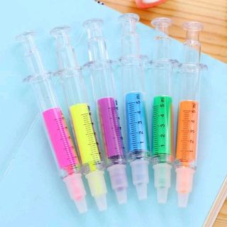 Bút dạ quang hình kim tiêm dễ thương