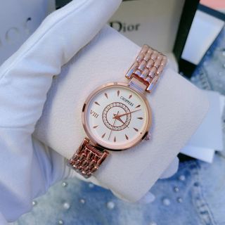Đồng hồ lắc si vàng mặt trắng