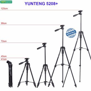 CHÍNH HÃNG Tripod Chụp Ảnh Cao Cấp YUNTENG 5208 Dành Cho Máy Ảnh DSLR Điện Thoại Action Camera
