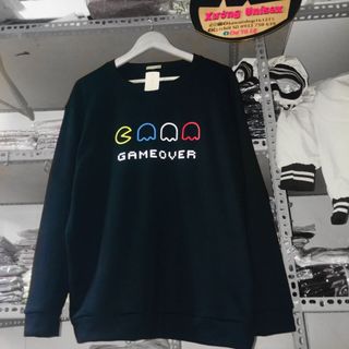 Áo sweater gameover nỉ form rộng nam nữ bao che quần giá sỉ