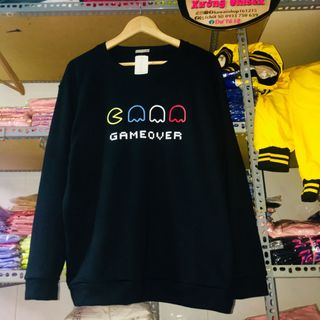 Áo sweater gameover nỉ form rộng nam nữ bao che quần