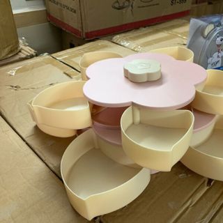 Khay mứt 2 tầng xoè hoa