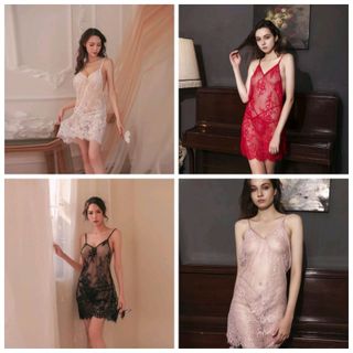 Váy ngủ sexy xuyên thấu voan quảng châu