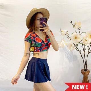 Bikini đồ bơi tay ngắn váy xòe kín đáo