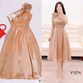đầm thiết kế voan cao cấp dáng xòe