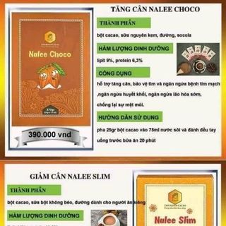 ca cao tăng giảm cân nalee