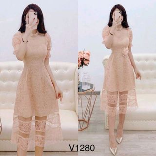 đầm thiết kế ren dáng xòe