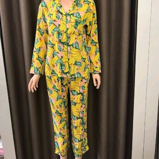 Pijama Bộ mặc nhà tdqd hình trái chuối vải đũi