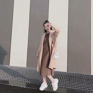 Áo khoác dạ dáng dài màu nâu siu Tây hàng Qc cao cấp