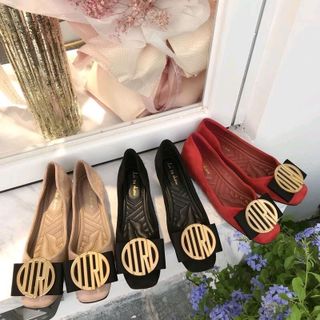 Bệt nữ mũi vuông nơ chữ 3 màu