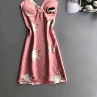 Váy lụa hoa tiết quảng châu cao cấp