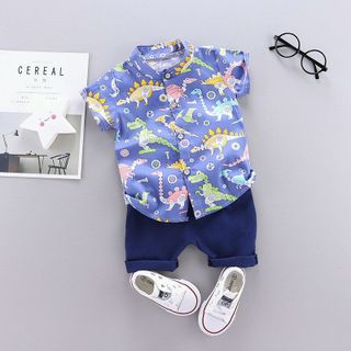 Sét sơ mi nền màu khủng long