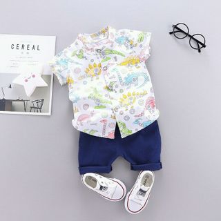 Sét sơ mi nền màu khủng long
