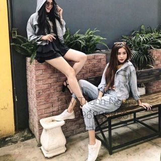 Áo khoác jean nữ croptop