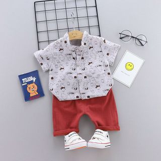 Sét sơ mi nền màu vẽ gấu