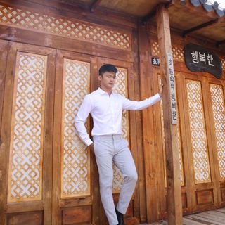 Áo sơ mi trắng giấu nút CELEB CM36