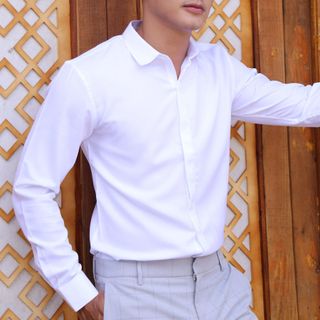 Áo sơ mi trắng giấu nút CELEB CM36