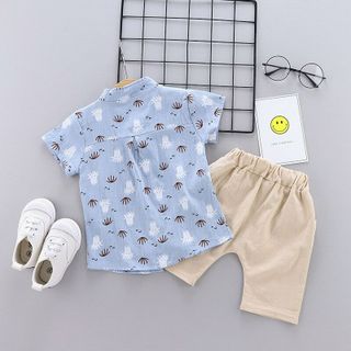 Sét sơ mi nền màu họa tiết nơ chú hề