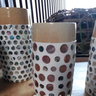 Cốc tre khảm trai họa tiết theo yêu cầu-Quà tăng ý nghĩa