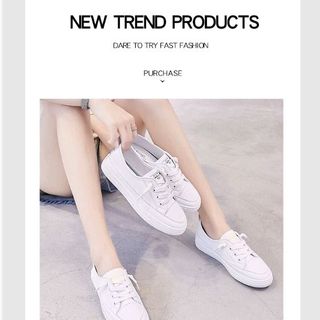 Giày slipon nữ thể thao da trơn đế bằng