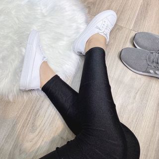 Giày slipon nữ thể thao da trơn đế bằng