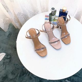 Giày Sandal gót trong 7p mũi trong