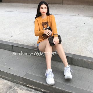 Áo len gấu tay dài
