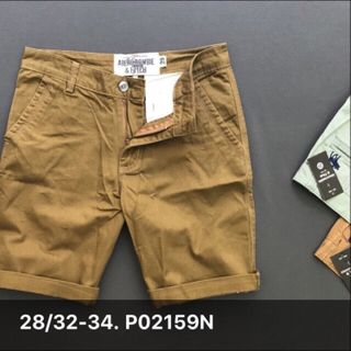 short kaki aber nai Size 28/32-34 P02159N chất liệu kaki wash