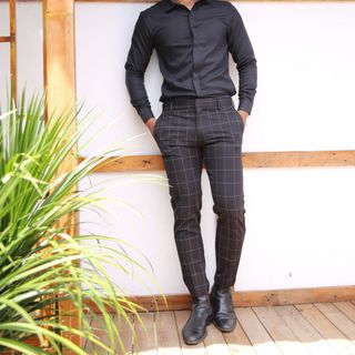 Áo sơ mi đen giấu nút CELEB CM37