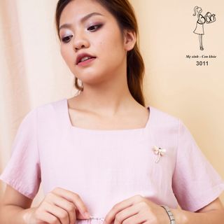 Đầm xòe midi thiết kế bé bú 3011
